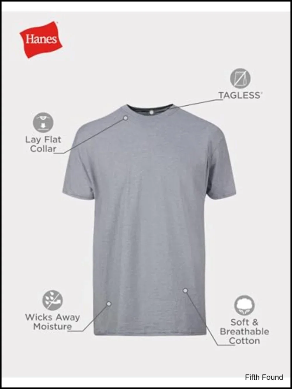 Classic Fit Cotton Crew Neck Tees for Men, Moisture-Wicking Undershirts,